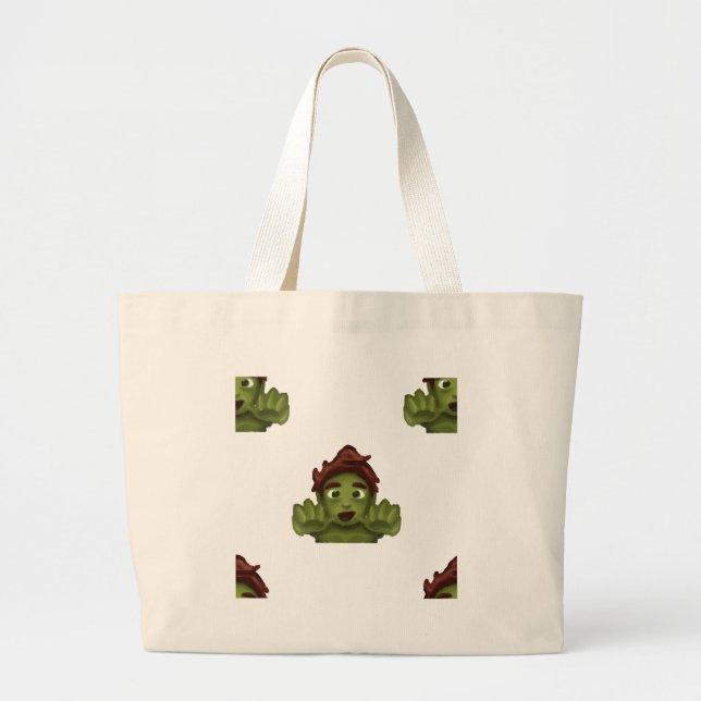 Grand Tote Bag emoji zombie (Devant)