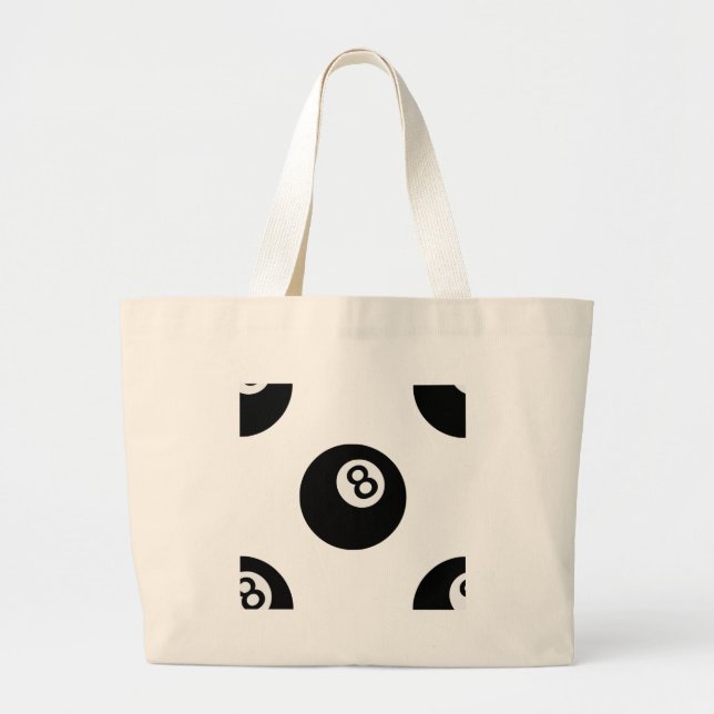 Grand Tote Bag émoticône huit balles (Devant)