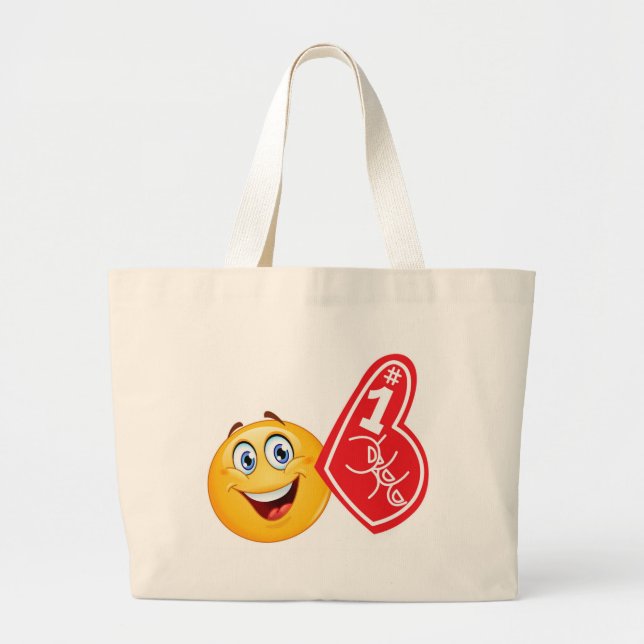 Grand Tote Bag émoticône sportif (Devant)