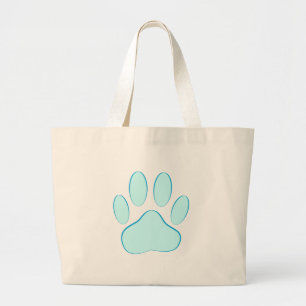 Grand Tote Bag Empreinte Bébé Bleue