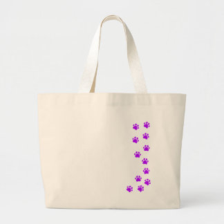Grand Tote Bag empreinte de patte - ajoutez votre propre nom ou r