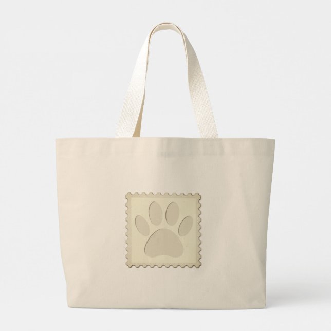 Grand Tote Bag Empreinte de patte de chien coupé (Dos)