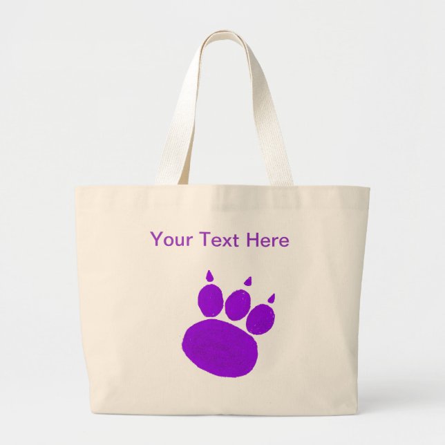 Grand Tote Bag Empreinte de patte se reposant de services (Devant)