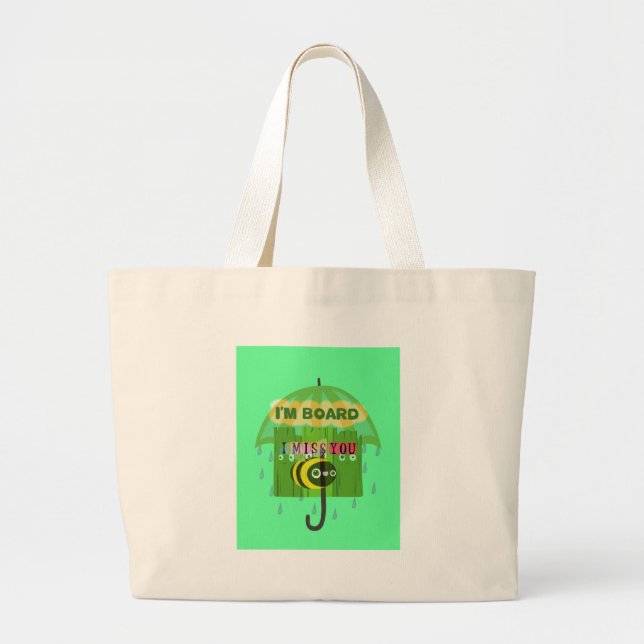 Grand Tote Bag En gros, tu me manques (Devant)