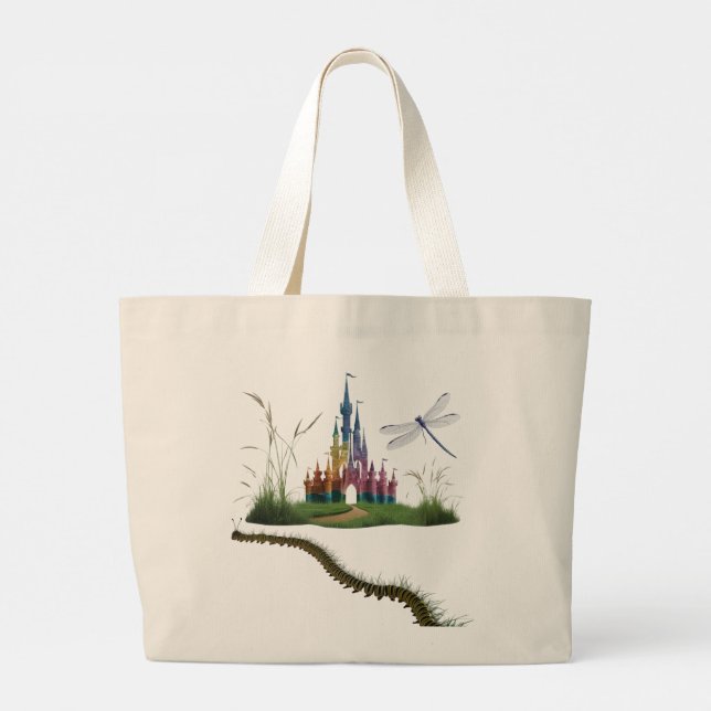 Grand Tote Bag Enchanted Storybook Castle Jumbo Tote (Dos)