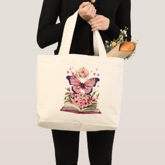 Grand Tote Bag Enchanter la floraison des papillons