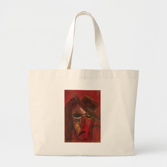 Grand Tote Bag encoche en rouge (Devant)