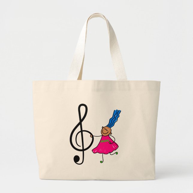Grand Tote Bag Enfant de musique (Devant)