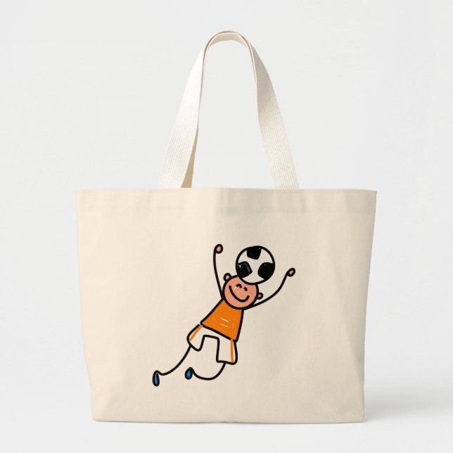 Grand Tote Bag Enfant du football (Devant)