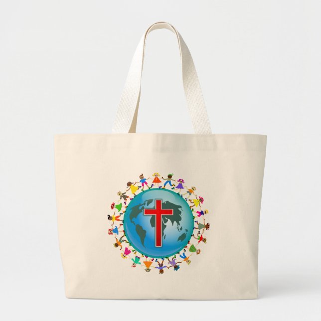 Grand Tote Bag Enfants chrétiens (Devant)