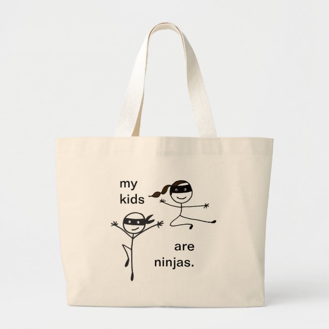 Grand Tote Bag Enfants de Ninja (Devant)