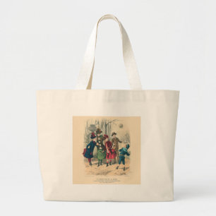 Grand Tote Bag Enfants Famille Antique Victorienne Enfant
