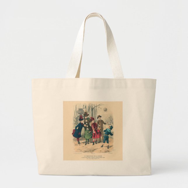 Grand Tote Bag Enfants Famille Antique Victorienne Enfant (Devant)