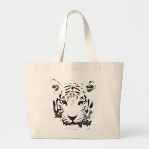 Grand Tote Bag Enregistrer l'extinction du tigre est pour toujour