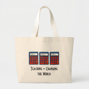 Grand Tote Bag Enseignement = Changer le monde Cadeau Enseignant