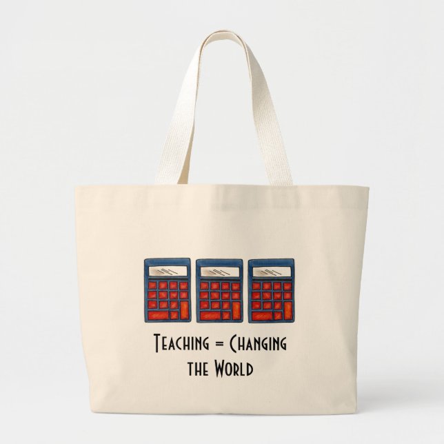 Grand Tote Bag Enseignement = Changer le monde Cadeau Enseignant  (Devant)