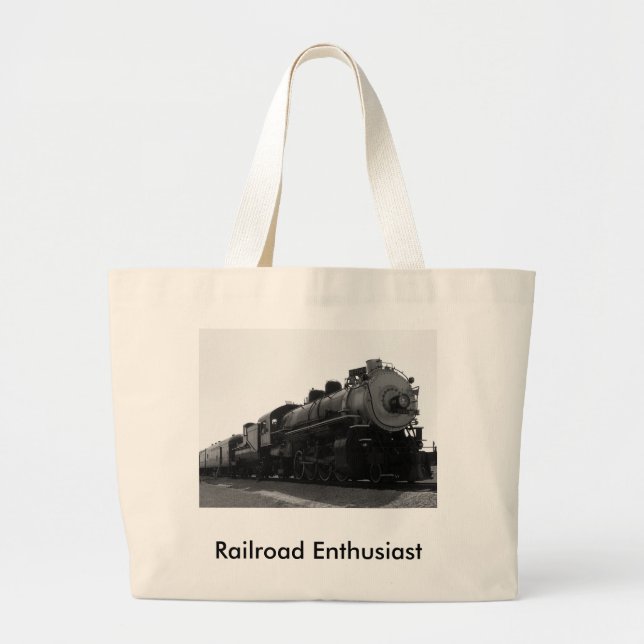 Grand Tote Bag Enthousiaste de chemin de fer (Devant)