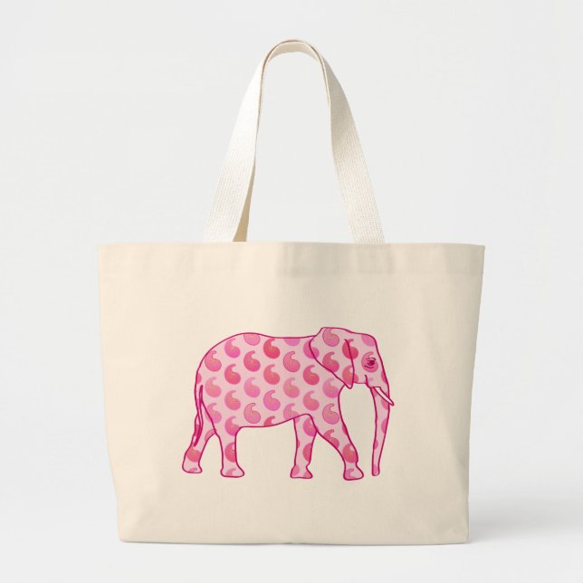 Grand Tote Bag Ephène de mer - rose glacé et fuchsia (Devant)
