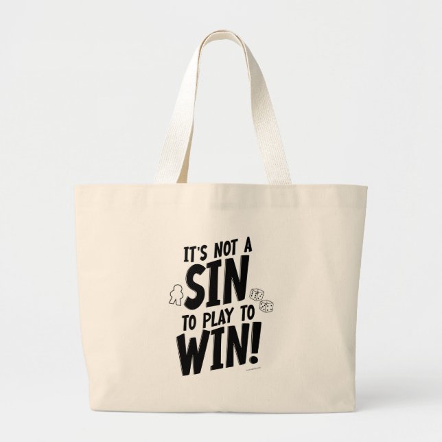 Grand Tote Bag Epic No Sin to Win Boardgamer Meeper Dit (Devant)
