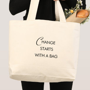 Grand Tote Bag Épicerie réutilisable minimaliste moderne