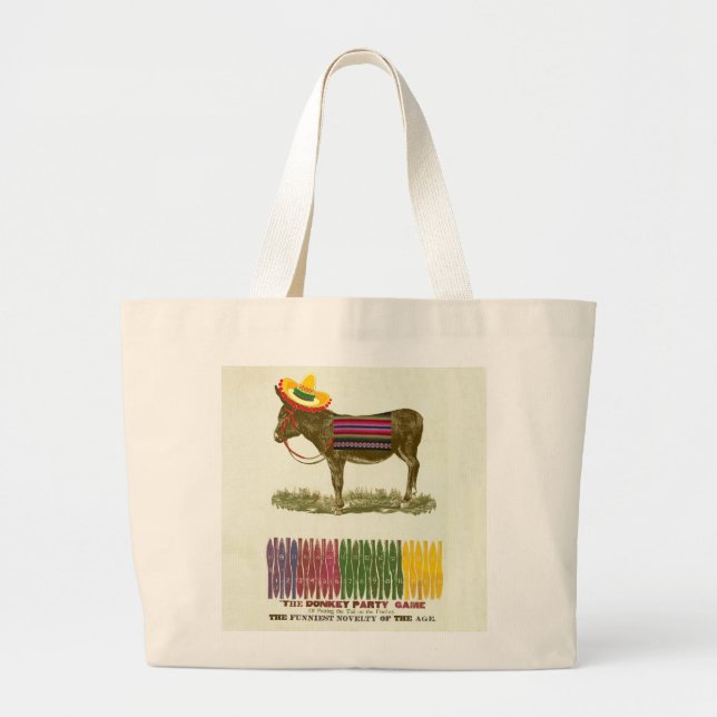 Grand Tote Bag Éplucher la queue sur l'âne (Devant)