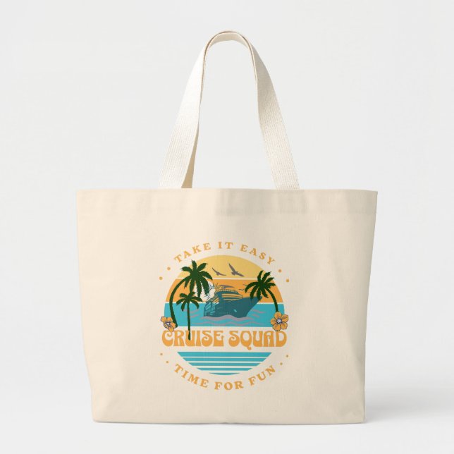 Grand Tote Bag Équipage de croisière rétro (Devant)