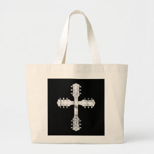 Grand Tote Bag équipe chrétienne de culte guitare cross