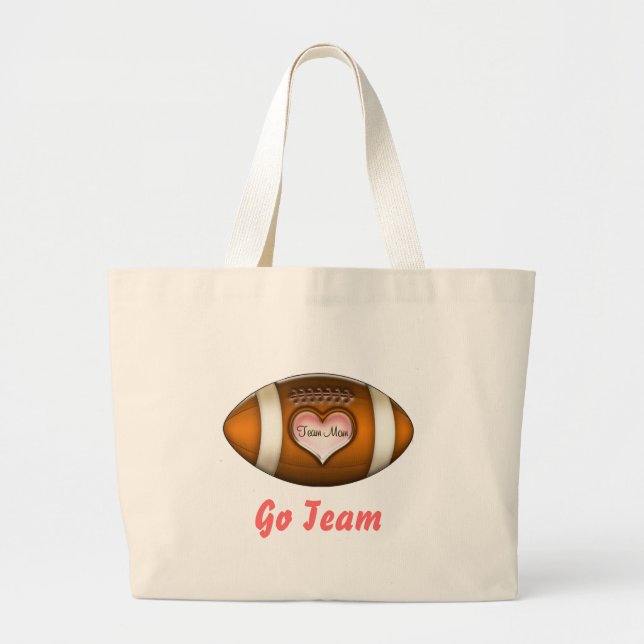 Grand Tote Bag Équipe de football maman (Devant)
