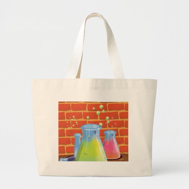 Grand Tote Bag Équipement en verre de dessin sur banc (Devant)