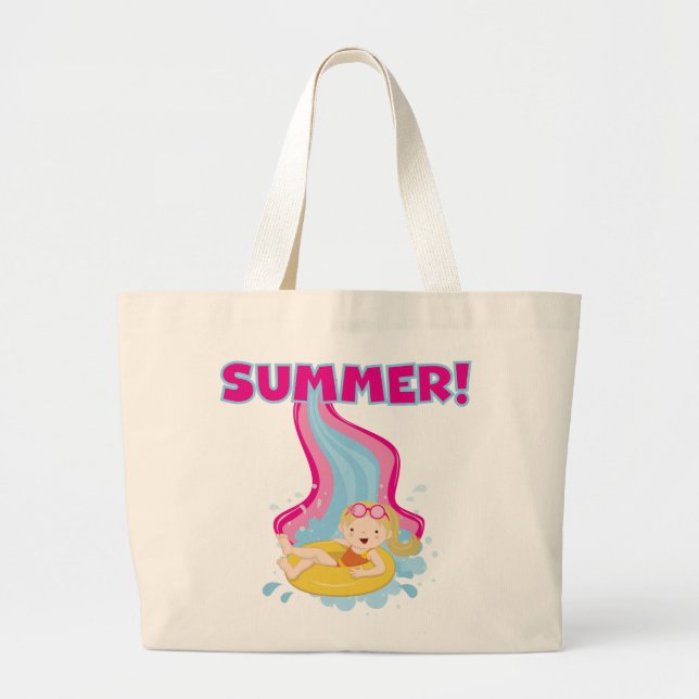 Grand Tote Bag Été Fille blonde (Devant)