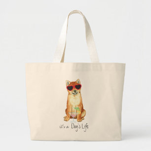Grand Tote Bag Été Shiba Inu