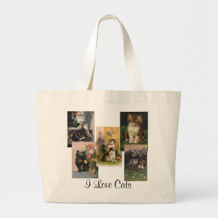 Grand Tote Bag Êtes-vous la dame du chat fou ! Kittens victorien