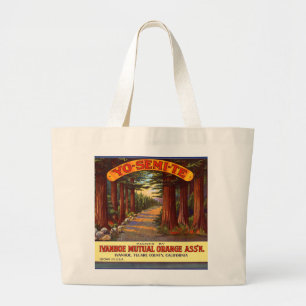 Grand Tote Bag Étiquette orange vintage de Yo-Semi-Te