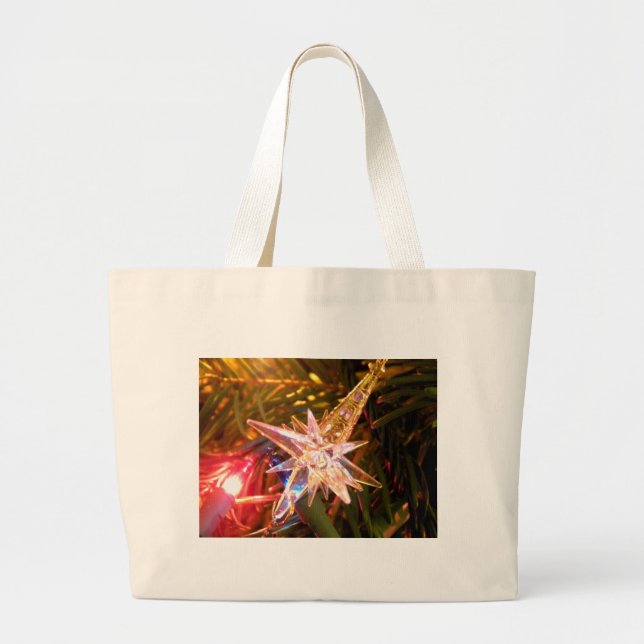 Grand Tote Bag Étoile de Noël (Devant)