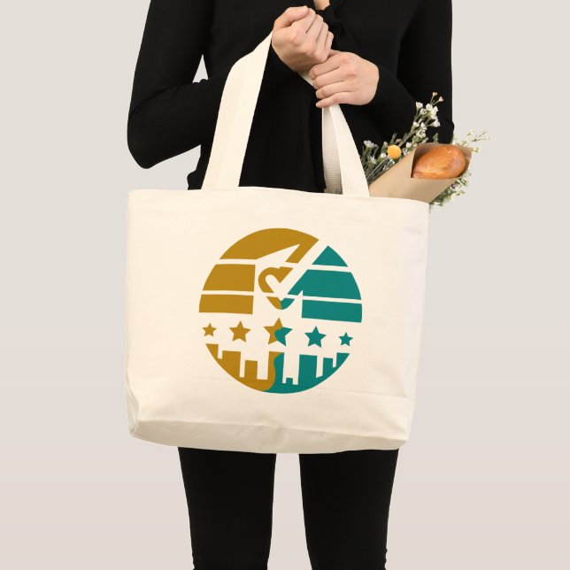Grand Tote Bag Étoiles d'approbation - Une perspective moderne (Devant (produit))