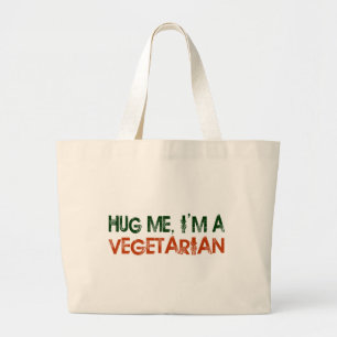 Grand Tote Bag Étreignez-moi que je suis un végétarien