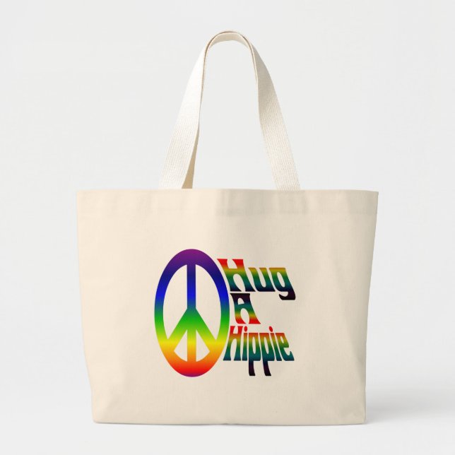 Grand Tote Bag étreignez une hippie (Devant)