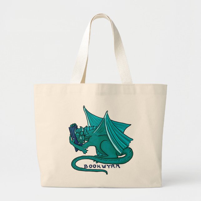 Grand Tote Bag Étreinte Fourre-tout de livre de Bookwyrm (enorme) (Devant)