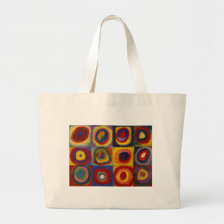 Grand Tote Bag Étude des couleurs des cercles Carré