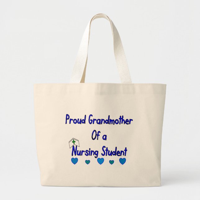 Grand Tote Bag Étudiant fier de soins de Granmother (Devant)