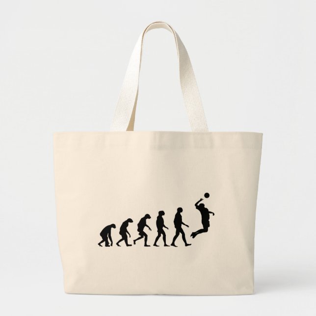 Grand Tote Bag Évolution du volley-ball (Devant)