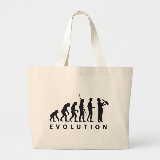 Grand Tote Bag évolution saxophon (Devant)