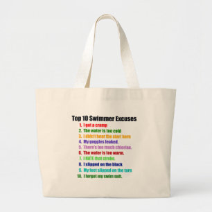 Grand Tote Bag Excuses de nageurs de Top Ten