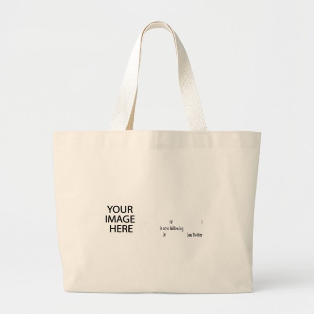 Grand Tote Bag Exemple suivant sur Twitter Ajouter image et texte (Devant)