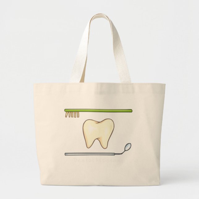Grand Tote Bag Explorateur dentaire doux de miroir de dent (Devant)