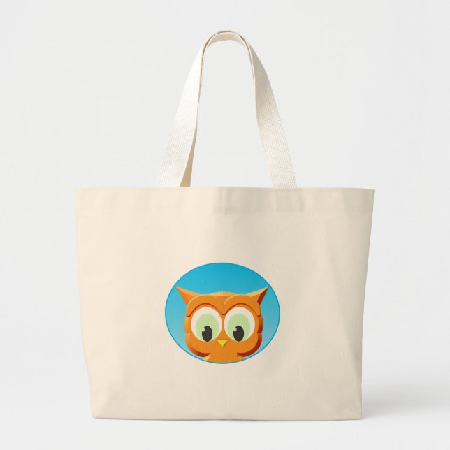 Grand Tote Bag Face D'Une Petite Chouette (Devant)