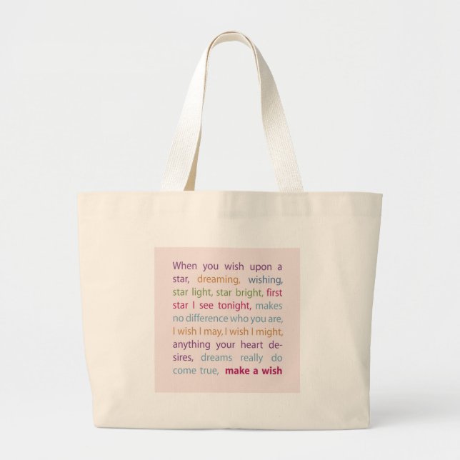 Grand Tote Bag Faire un voeu (Devant)