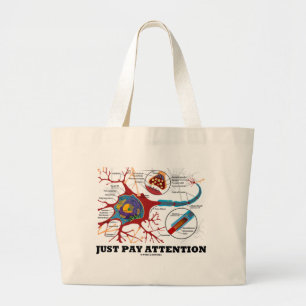 Grand Tote Bag Faites attention (Neuron / Synapse)