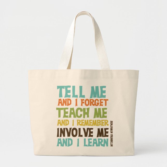 Grand Tote Bag Faites- participermoi citation inspirée (Devant)