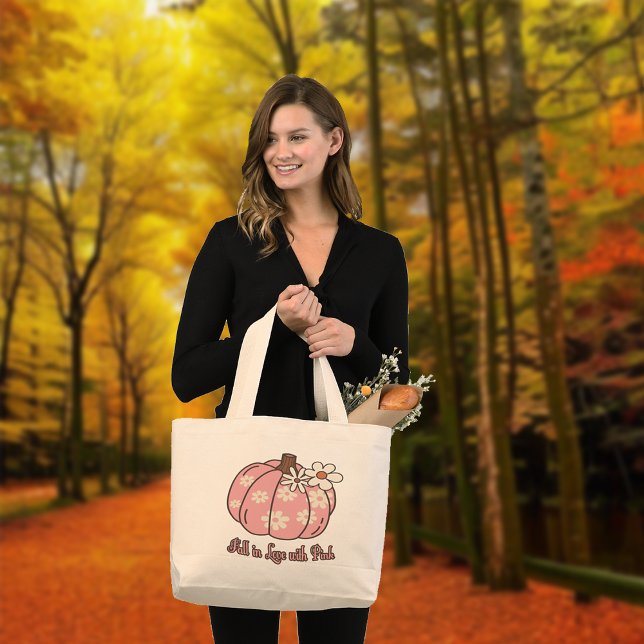 Grand Tote Bag Fall In Love with Pink Fall Gifts (Créateur téléchargé)